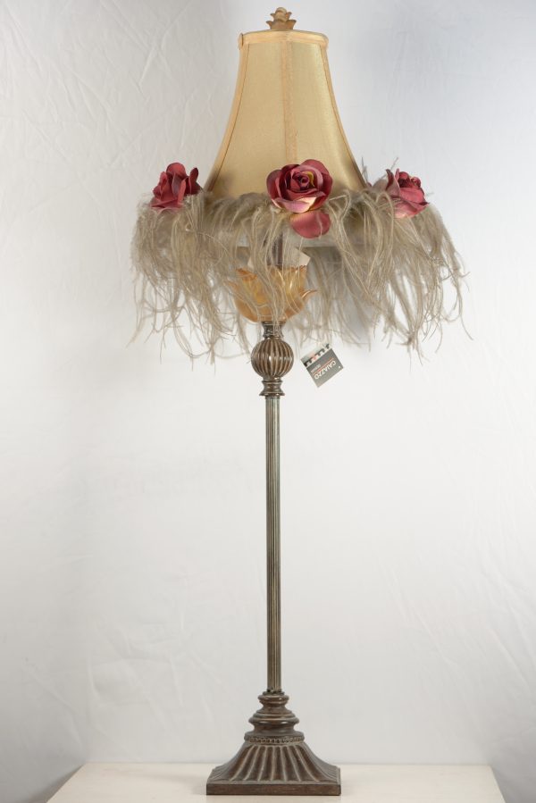 Lampada da Tavolo Vintage con Rose e Frange - Casa Bella Collection