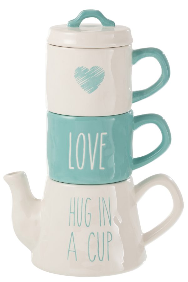 Tea For 2 Ceramica Bianco/Blu - Jolipa
