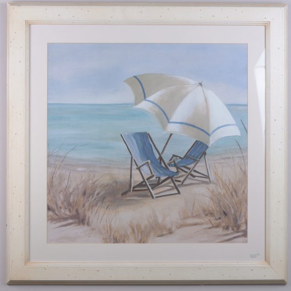 Quadro con cornice in legno  - Stampa paesaggio di mare