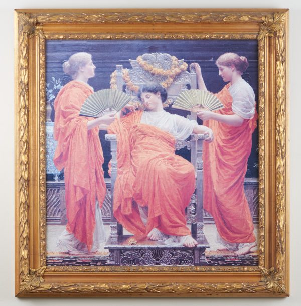 Quadro "Riposo Classico" di Albert Moore con Cornice Dorata – Stampa con Certificato