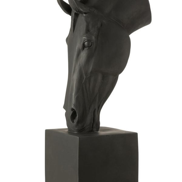 Scultura Cavallo Su Piede Mgo Nero Large (55325)