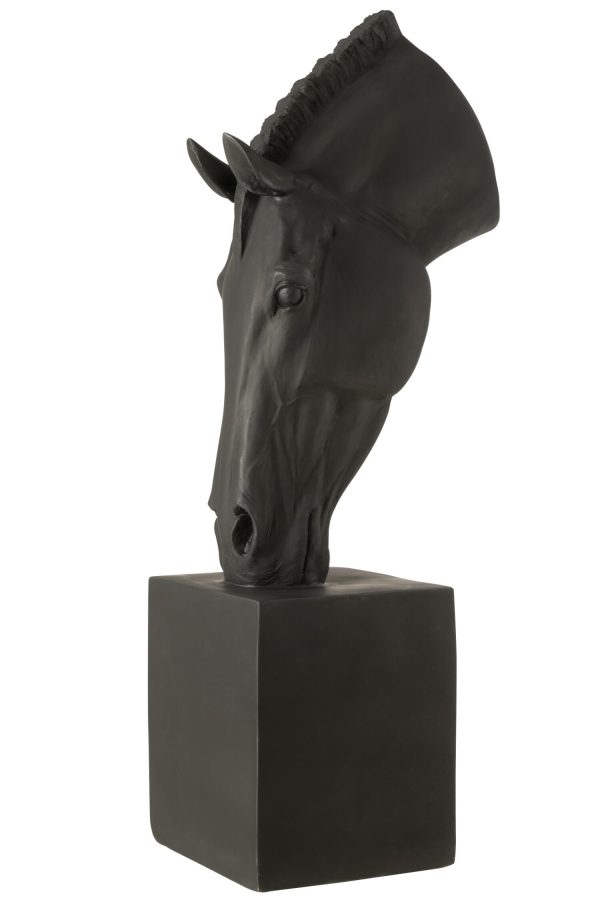 Scultura Cavallo Su Piede Mgo Nero Large (55325)