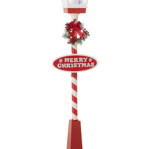 Lampione Led Neve Plastica Rosso Natale/Verde (59439)