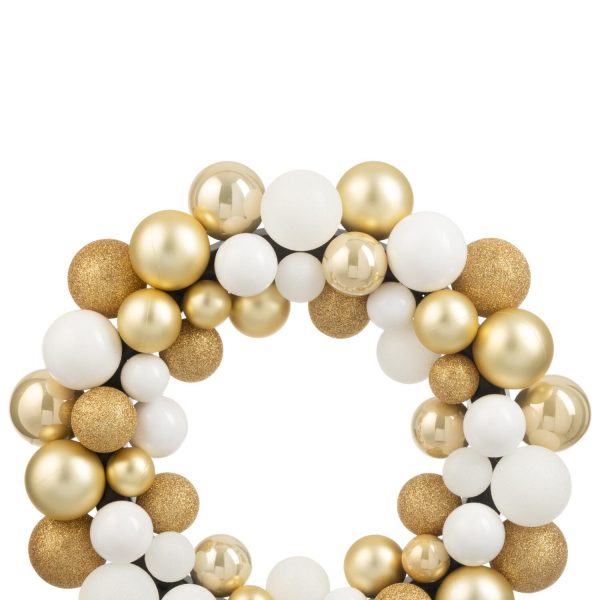 Corona Pallina Di Natale Plastica Bianco/Oro (59479)