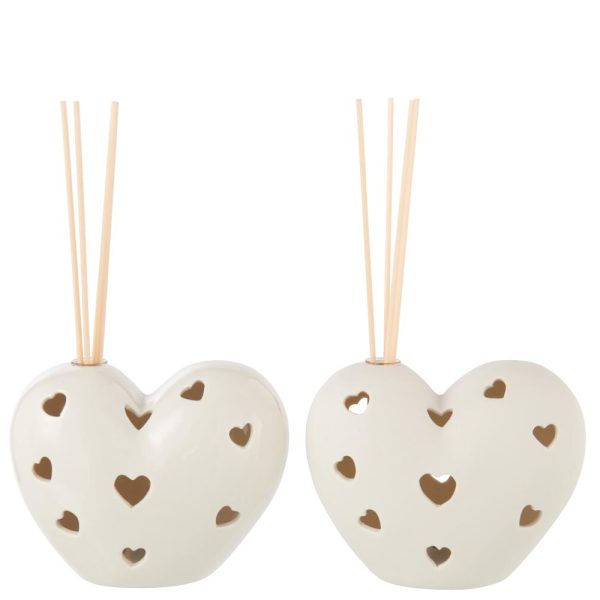 Vaso Cuore Led Argilla Bianco (59684)