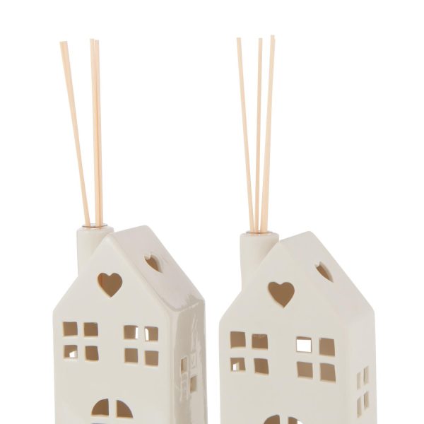 Vaso Led House Heart Argilla Bianco (59686)