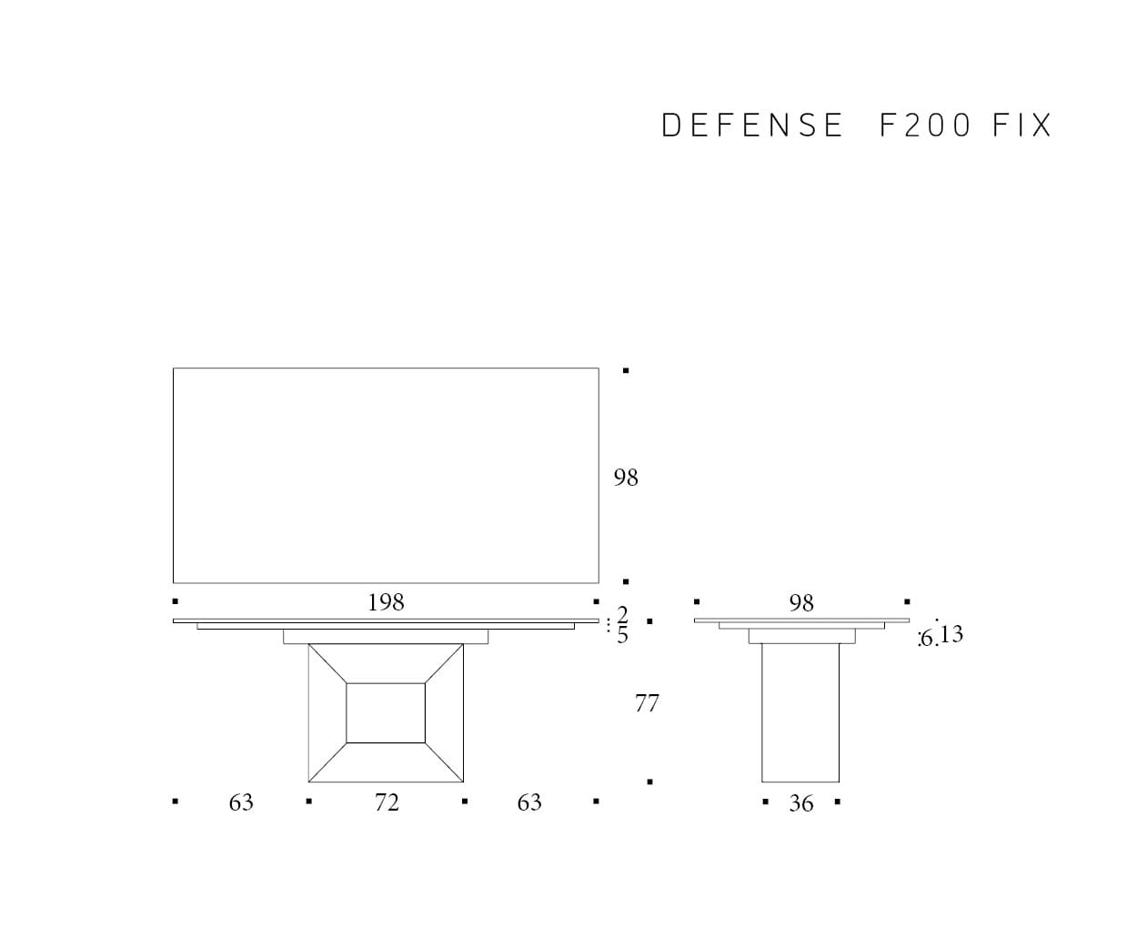tavolo da pranzo Altacom Defense 200  fisso (ordinabile) - immagine 3