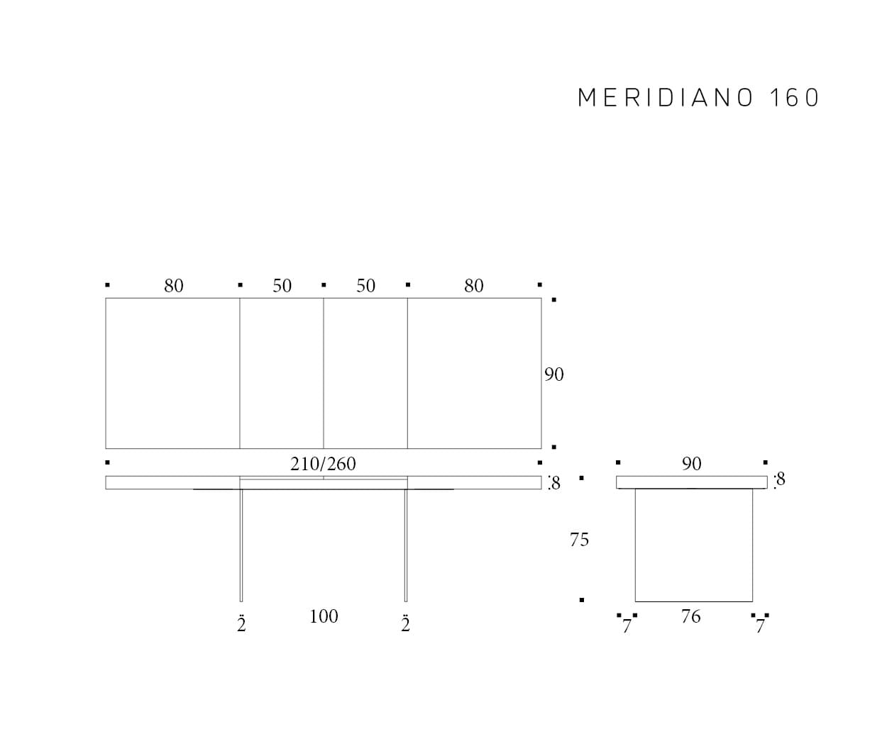 tavolo da pranzo Altacom mod Meridiano - ordinabile in varie misure e finiture - immagine 5