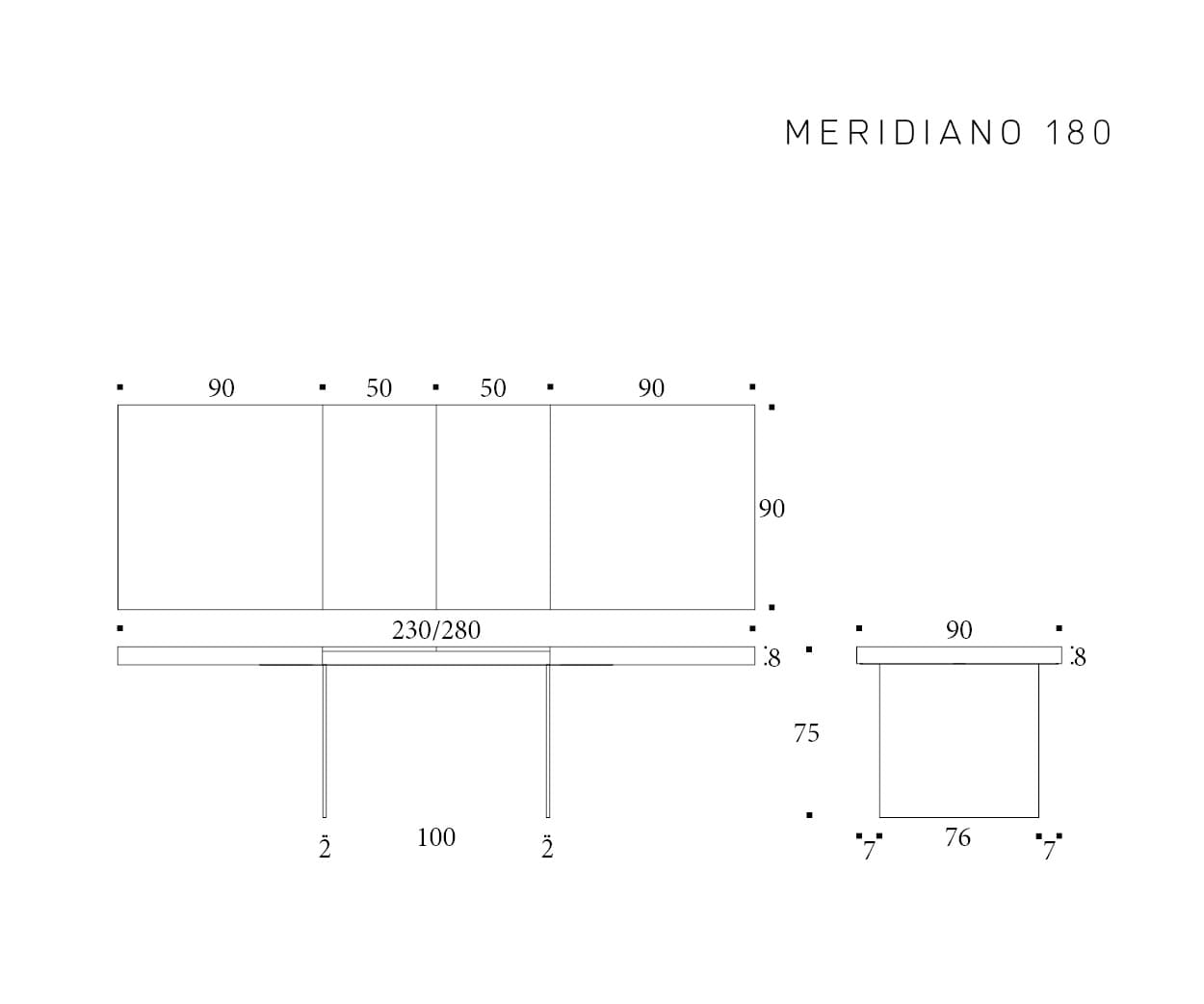 tavolo da pranzo Altacom mod Meridiano - ordinabile in varie misure e finiture - immagine 6