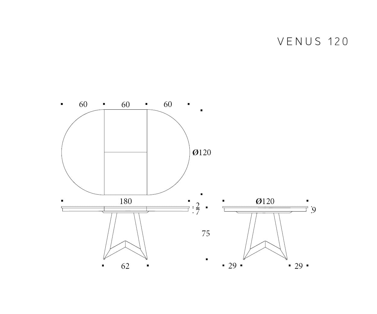 tavolo da pranzo Altacom mod. Venus - ordinabile in varie misure e finiture * - immagine 6